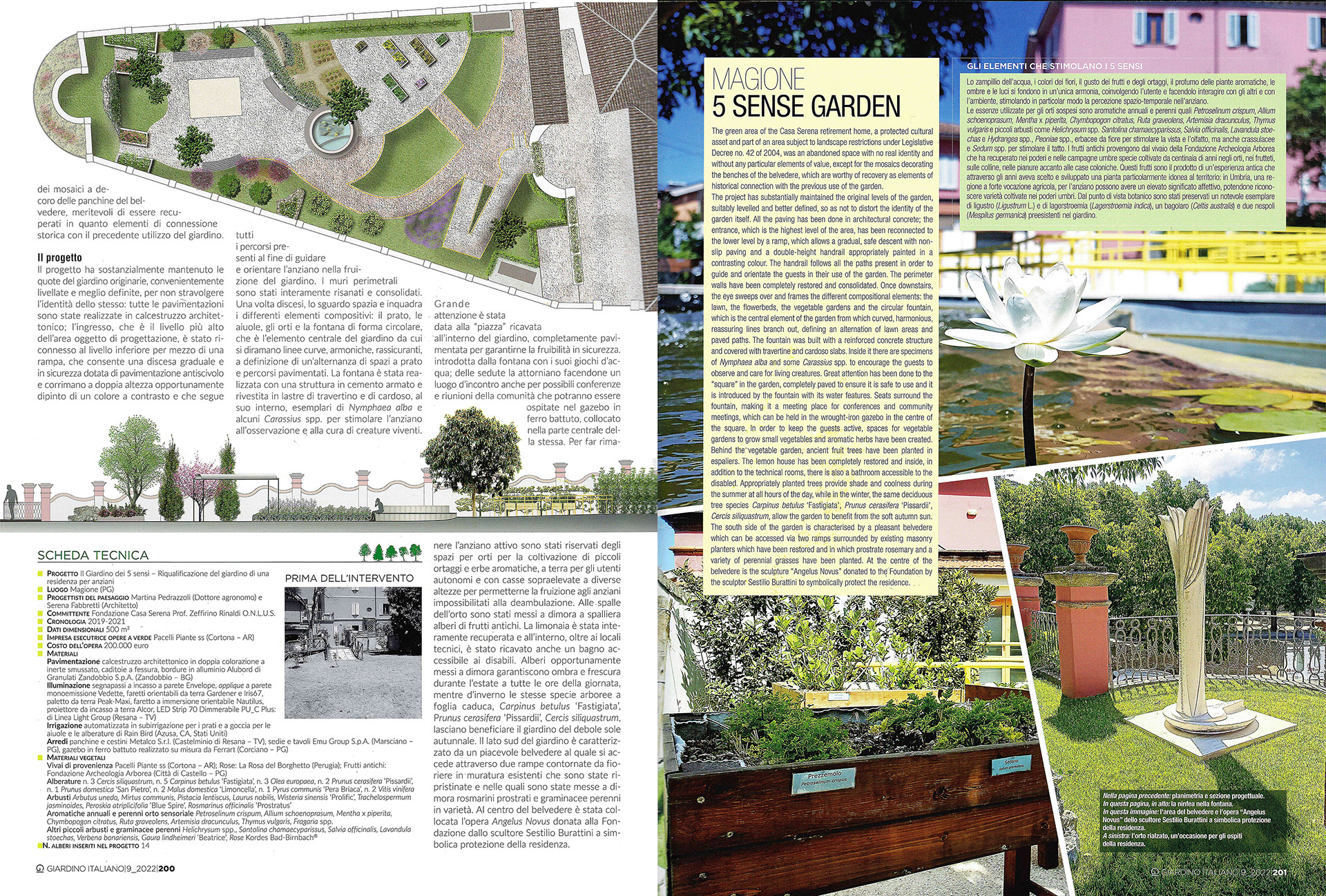 giardino dei 5 sensi su giardino italiano