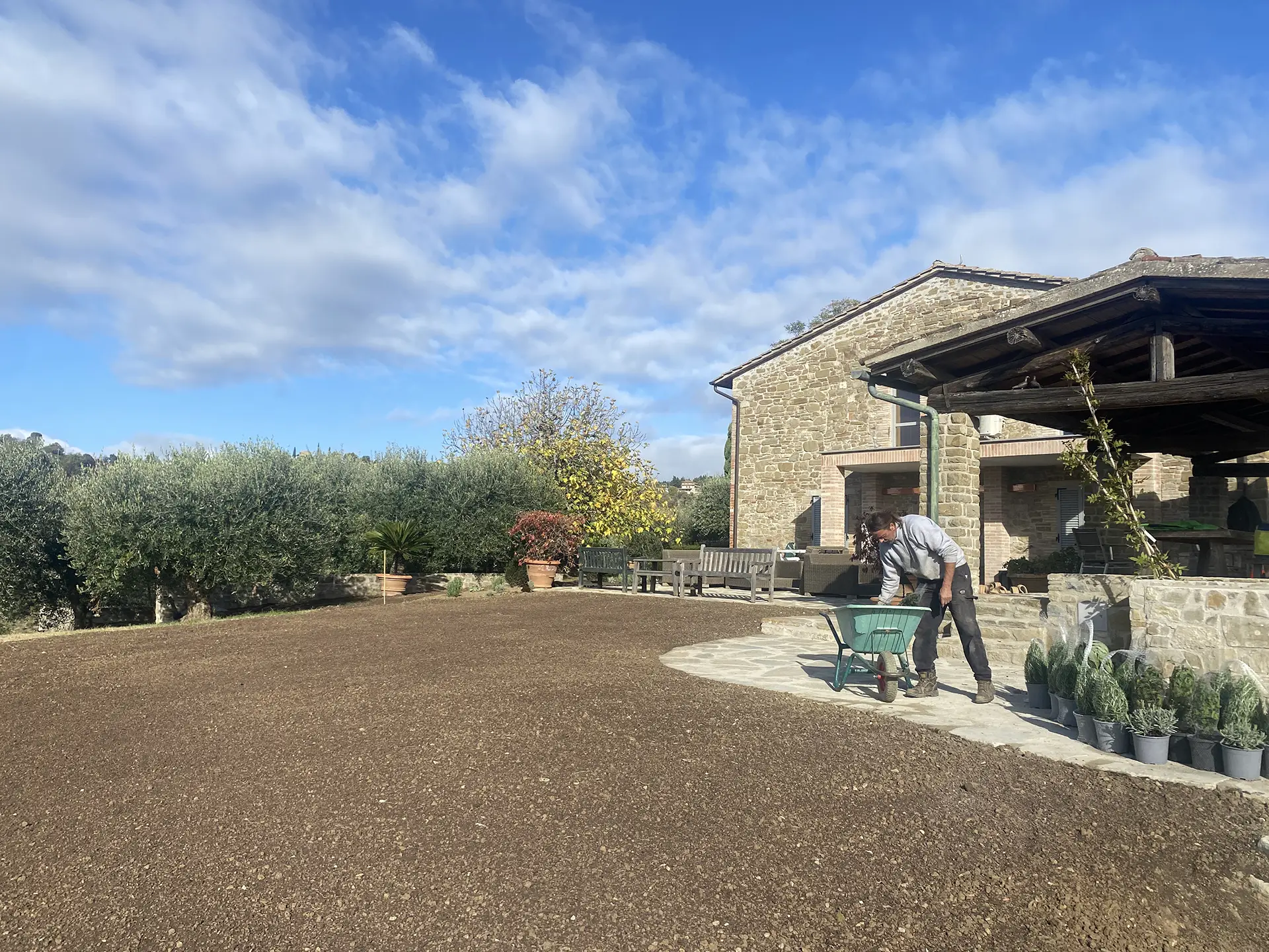 realizzazione prato e giardino privato in villa