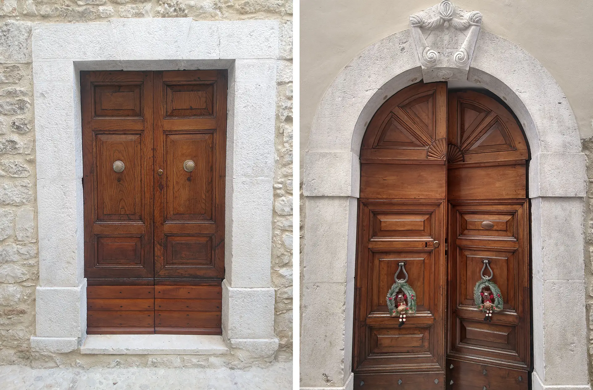 recupero e restauro della cornice in pietra e del portone